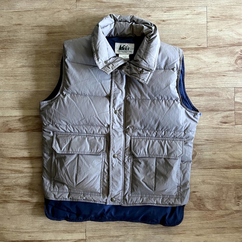 Vintage REI 90th Gray Puffer Vest Size M